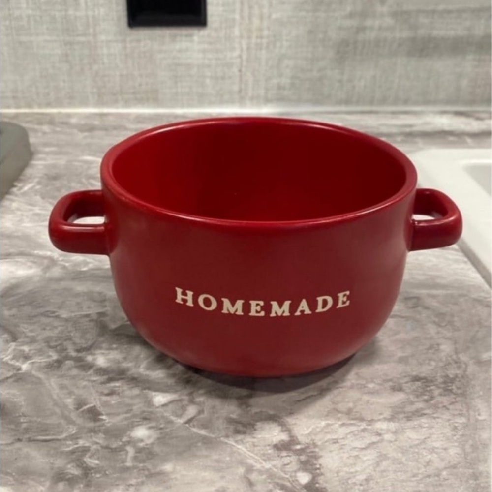 Homemade Red Soup Bowls Set of 4 - Picture 4 of 8